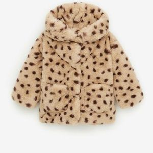 Zara Baby Girl leopard print faux fur coat